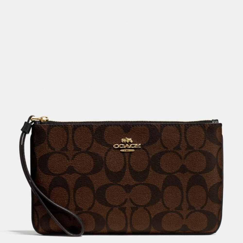 Coach large wristlet logo style